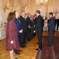 Zdravím se s prezidentem panem Andrejem Kiskou.